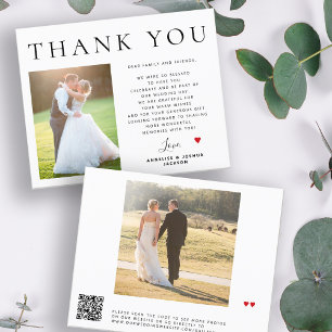 Budget QR CODE moderne photo mariage merci