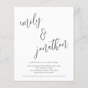 Budget QR Code Moderne Script Mariage Invitation
