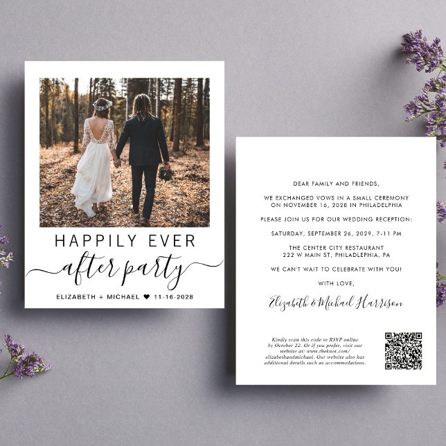 Budget QR Code Photo Mariage Réception Invitation (Upload you photo and input your wedding website address to create a QR code)