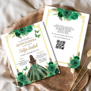Budget QR Code Quinceanera Emerald Green
