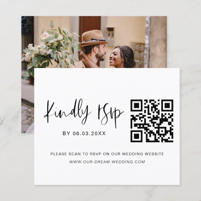 Budget QR Code RSVP Mariage photo (Devant / Derrière)