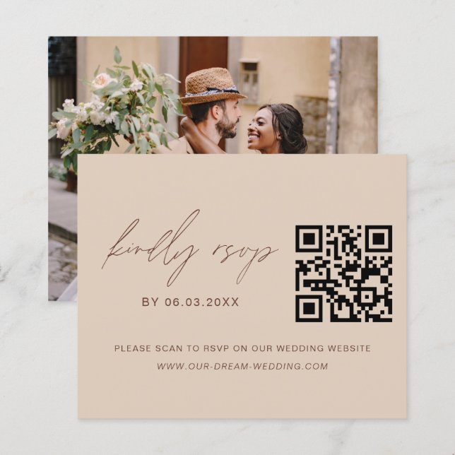 Budget QR Code RSVP Mariage photo (Devant / Derrière)