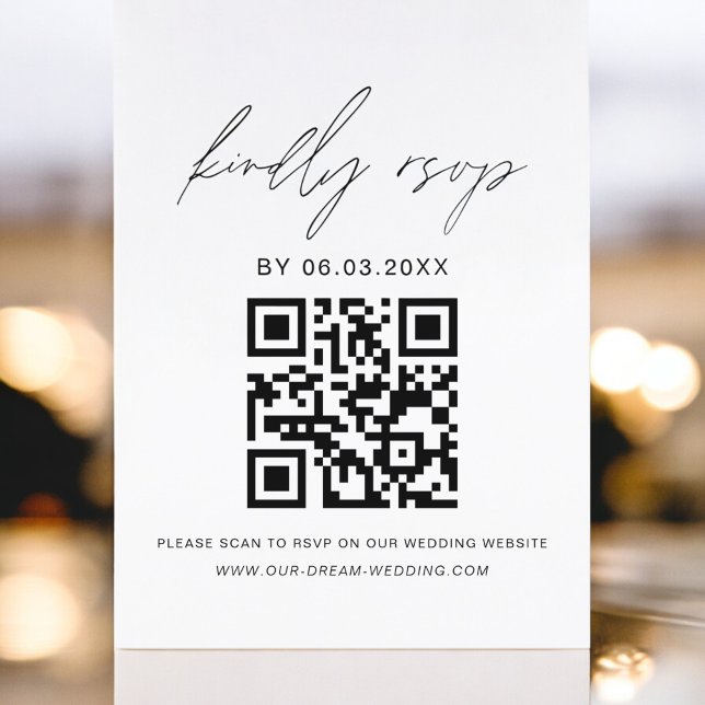 Budget QR Code RSVP minimaliste Mariage site Web (Créateur téléchargé)
