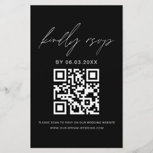 Budget QR Code RSVP minimaliste Mariage site Web