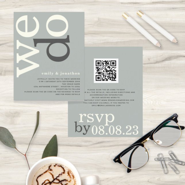 BUDGET QR code Sage ivoire Texte Mariage Invitatio (Créateur téléchargé)