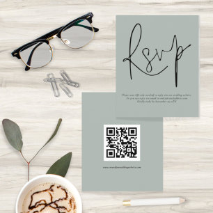 Budget QR Code Script Mariage Silvery Sage RSVP