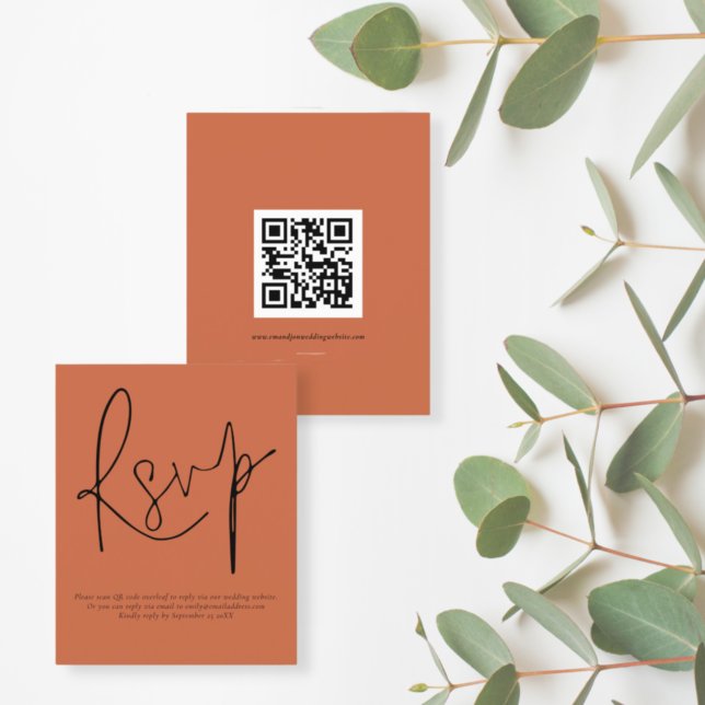 Budget QR Code Script Mariage Terracotta RSVP (Créateur téléchargé)