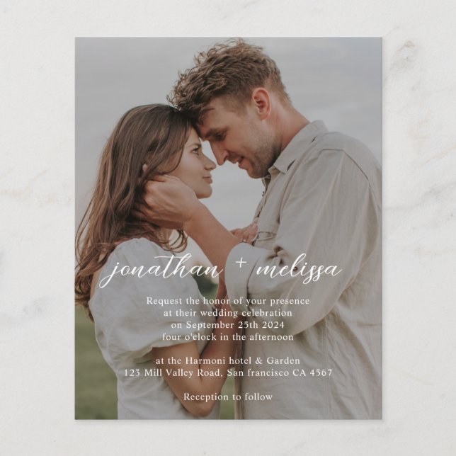 BUDGET QR Code Tout en un élégant Mariage élégant (Devant)