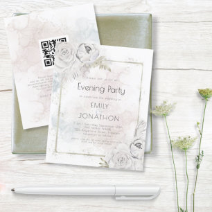 Budget QR Floral Aquarelle Mariage Soirée Invitati