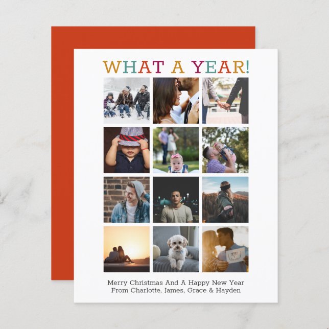 BUDGET Quelle année photo Noël année en revue (Devant / Derrière)