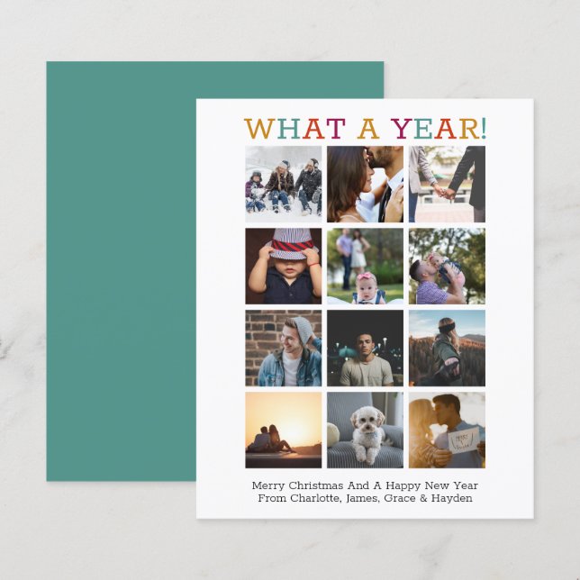 BUDGET Quelle année photo Noël année en revue (Devant / Derrière)