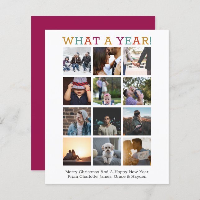 BUDGET Quelle année photo Noël année en revue (Devant / Derrière)