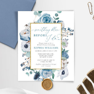 Budget Quelque Chose Blue Bridal Shower Invitation