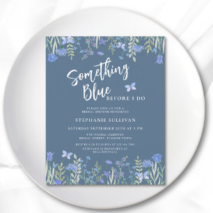 Budget Quelque Chose Blue Bridal Shower Invitation