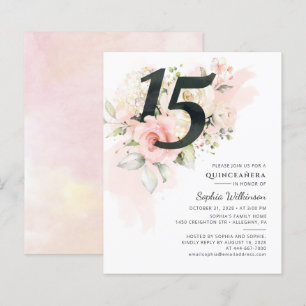Budget Quinceanera 15e anniversaire Invitation flo