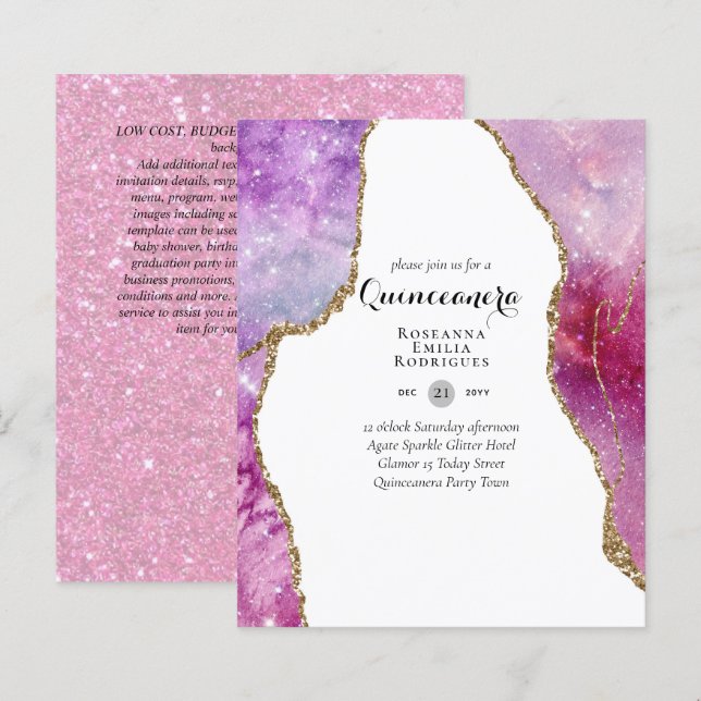 BUDGET QUINCEANERA - AGATE Sparkles Glamor Chic (Devant / Derrière)