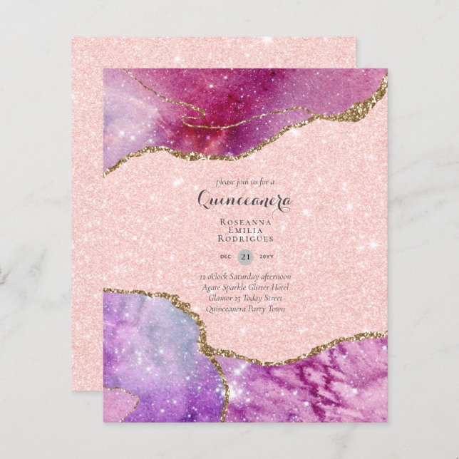 BUDGET QUINCEANERA - AGATE Sparkles Glamor Chic (Devant / Derrière)