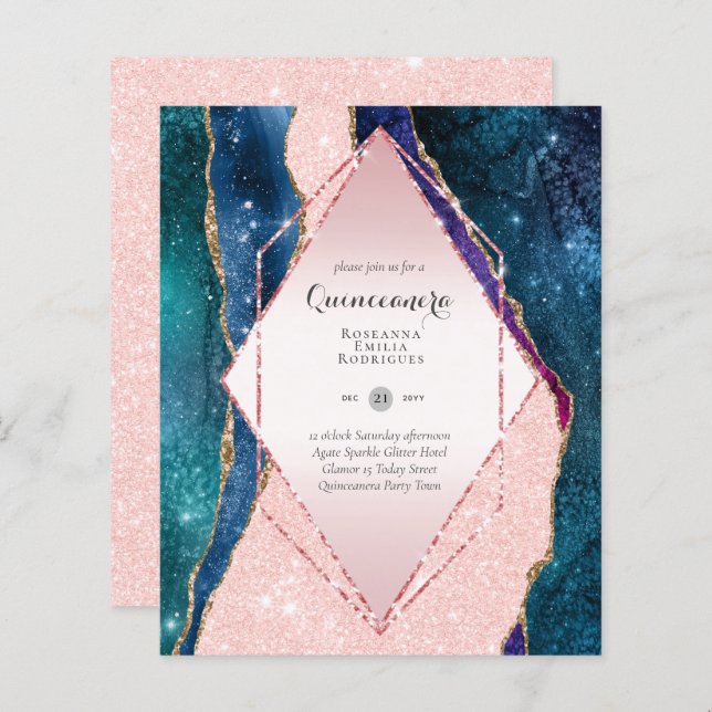 BUDGET QUINCEANERA - AGATE Sparkles Glamor Chic (Devant / Derrière)