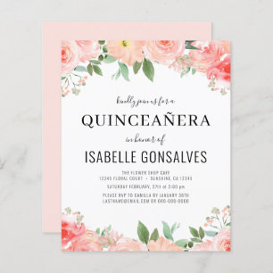 Budget QUINCEAÑERA Anniversaire Pêche Corail Invit