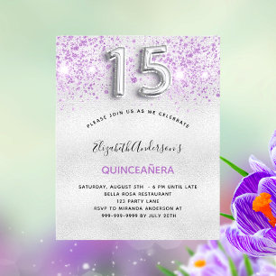 BUDGET Quinceanera argent violet parties scintilla