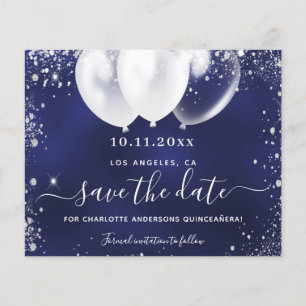 Budget Quinceanera bleu marine blanc carte de sauv