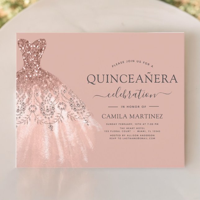 Budget Quinceanera Blush Pink Parties scintillant  (Créateur téléchargé)