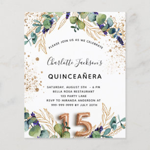 Budget quinceanera eucalyptus parties scintillant