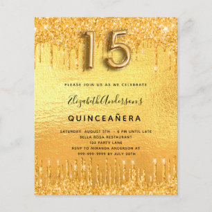 Budget Quinceanera fête or parties scintillant inv