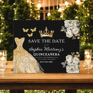 Budget Quinceanera Floral Gold Enregistrer la date
