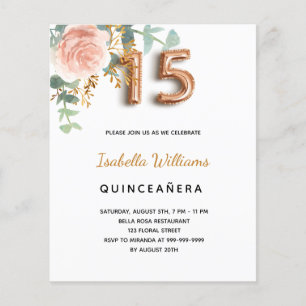 Budget Quinceanera floral rose or eucalyptus