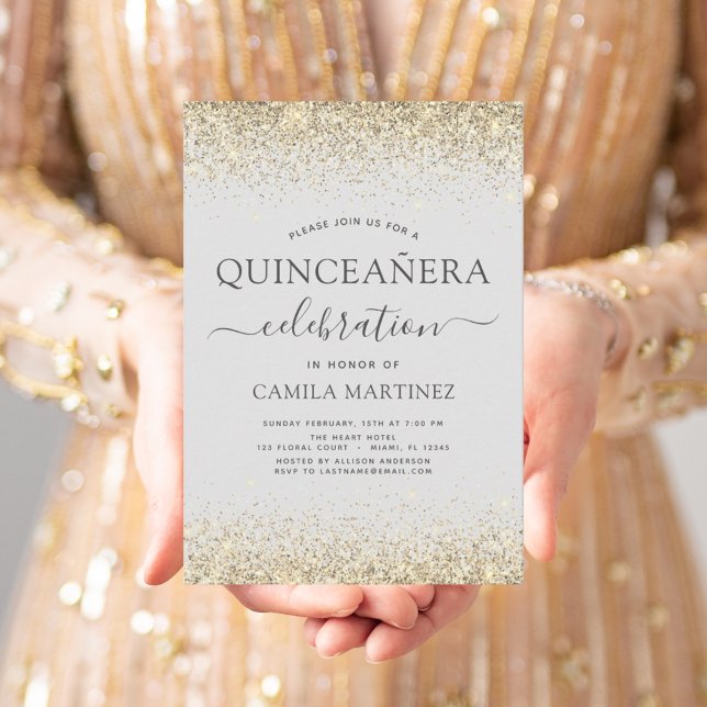 Budget Quinceanera Gold Parties scintillant Invita (Créateur téléchargé)
