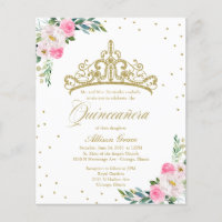 Budget Quinceanera Invitation Bilingue Tiara