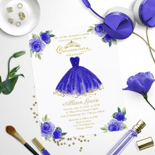 Budget Quinceanera Invitation Or Royal Blue Gown
