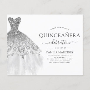Budget Quinceanera Parties scintillant blanche et