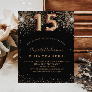 BUDGET Quinceanera parties scintillant en or noir