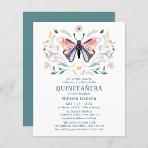 Budget Quinceañera Pink Purple Butpe Floral