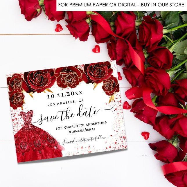 Budget Quinceanera robe rouge blanc enregistrer la (Créateur téléchargé)