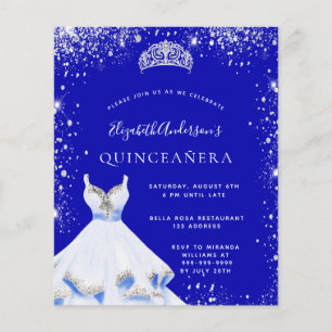 Budget Quinceanera robe royale bleue
