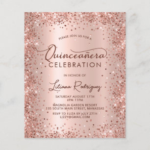 Budget Quinceanera Rose Gold Parties scintillant I