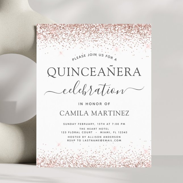 Budget Quinceanera Rose Gold Parties scintillant I (Créateur téléchargé)