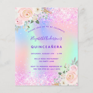 Budget Quinceanera rose violet parties scintillant