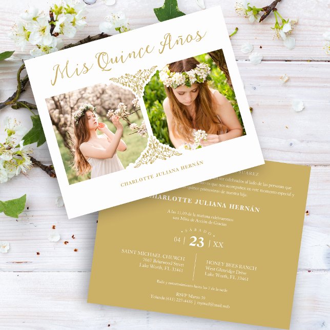 BUDGET Quinceañera Spanish Fancy Flourish 2 Photos (Créateur téléchargé)