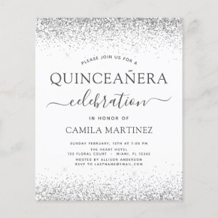 Budget Quinceanera White Silver Parties scintillan