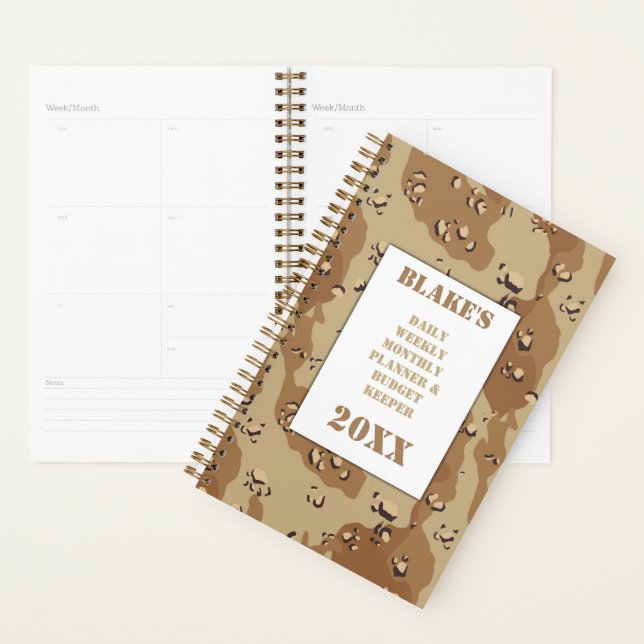 Budget quotidien camouflage Choco Chip Désert (Devant avec enveloppe)