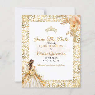 BUDGET Radiant Or Quinceanera Enregistrer La Date