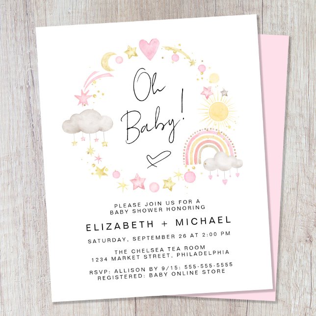 Budget Rainbow Baby Girl Couples Show Invitation (Créateur téléchargé)