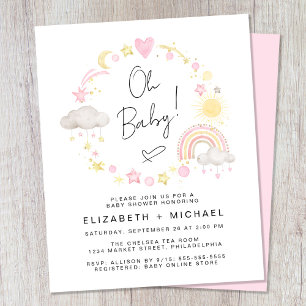 Budget Rainbow Baby Girl Couples Show Invitation