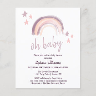 Budget Rainbow Boho oh bébé Fête de naissance Rose
