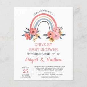 BUDGET Rainbow Drive Par Baby shower Invitation