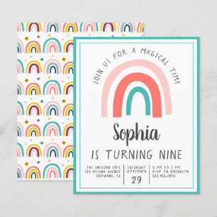 Budget Rainbow Magique Anniversaire Invitation